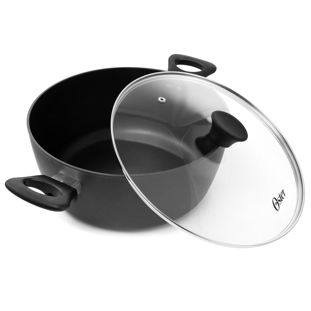 Oster 6.5-Quart Non-Stick Aluminum Dutch Oven With Lid, Black