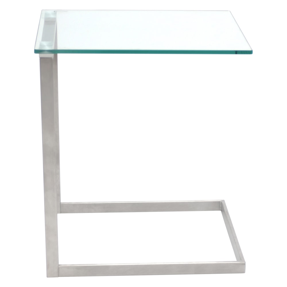 Lumisource Zenn Square End Table, Clear/Chrome