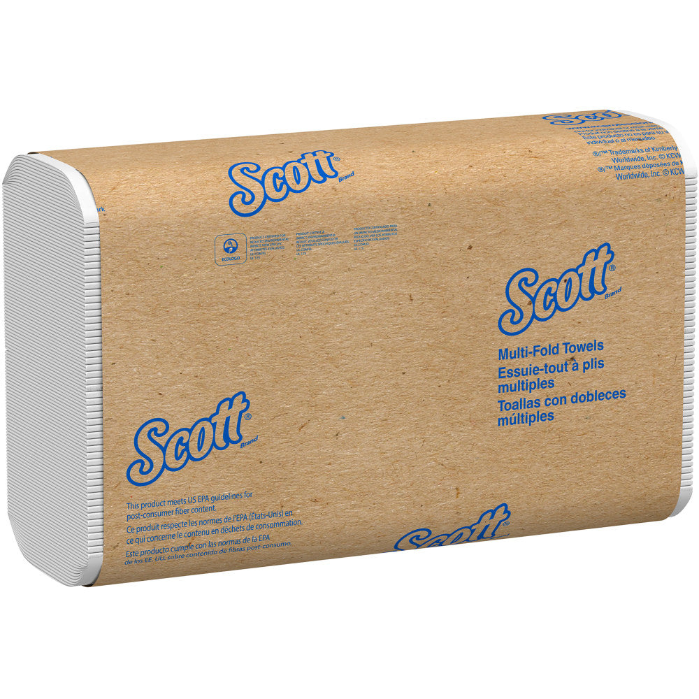 Scott Multi-Fold 2-Ply Paper Towels, 250 Sheets Per Pack, Case Of 16 Packs