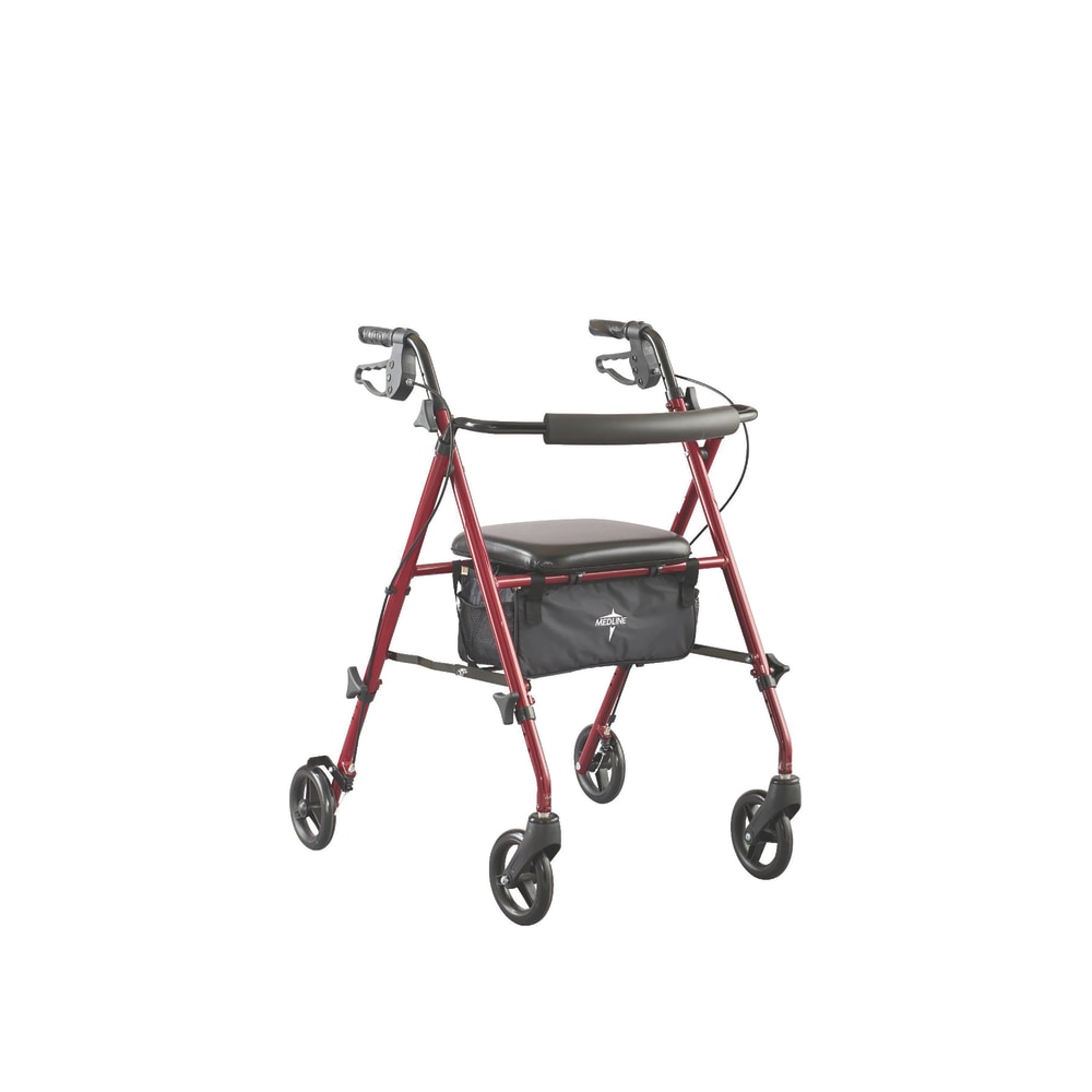 Medline Guardian Ultralight Rollator, 6in Wheels, Burgundy