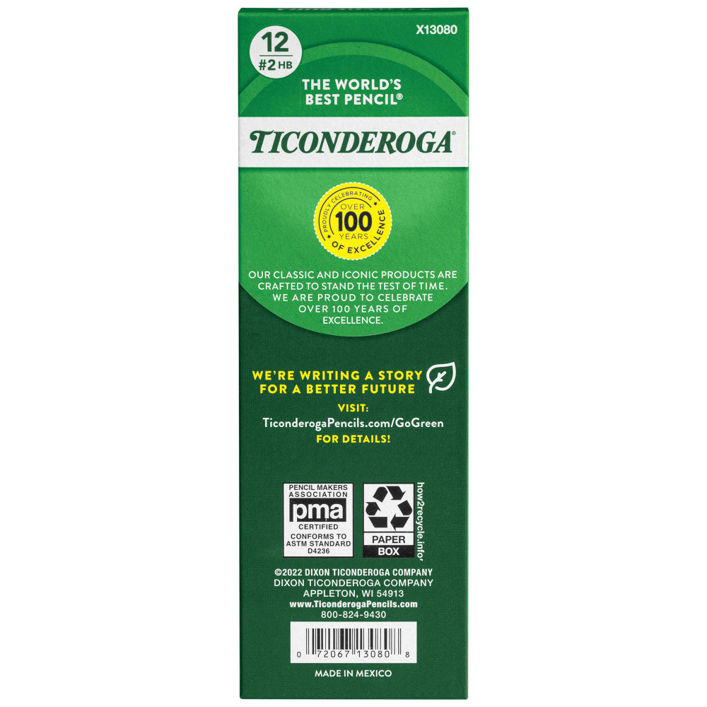 Ticonderoga Beginners Elementary Untipped Wood Pencils, HB Lead, Pack of 12