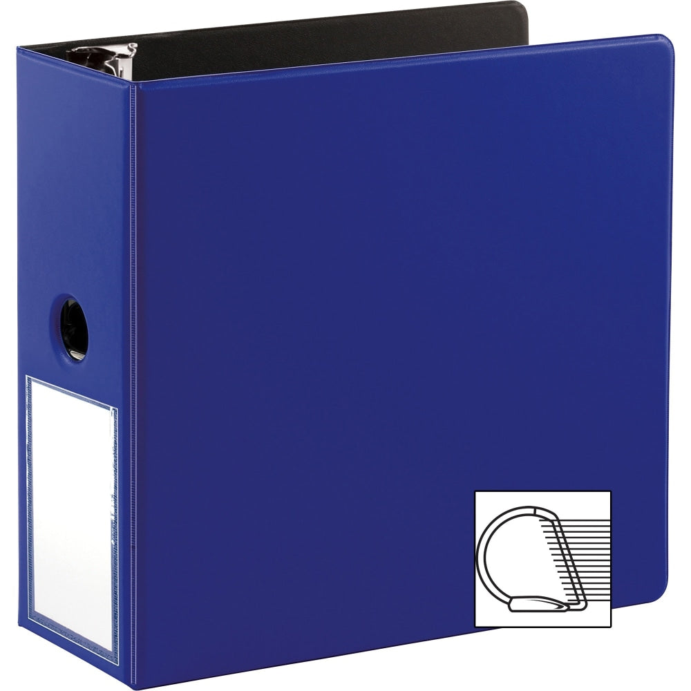 Business Source 3-Ring Binder, 5in Slant Rings, Navy