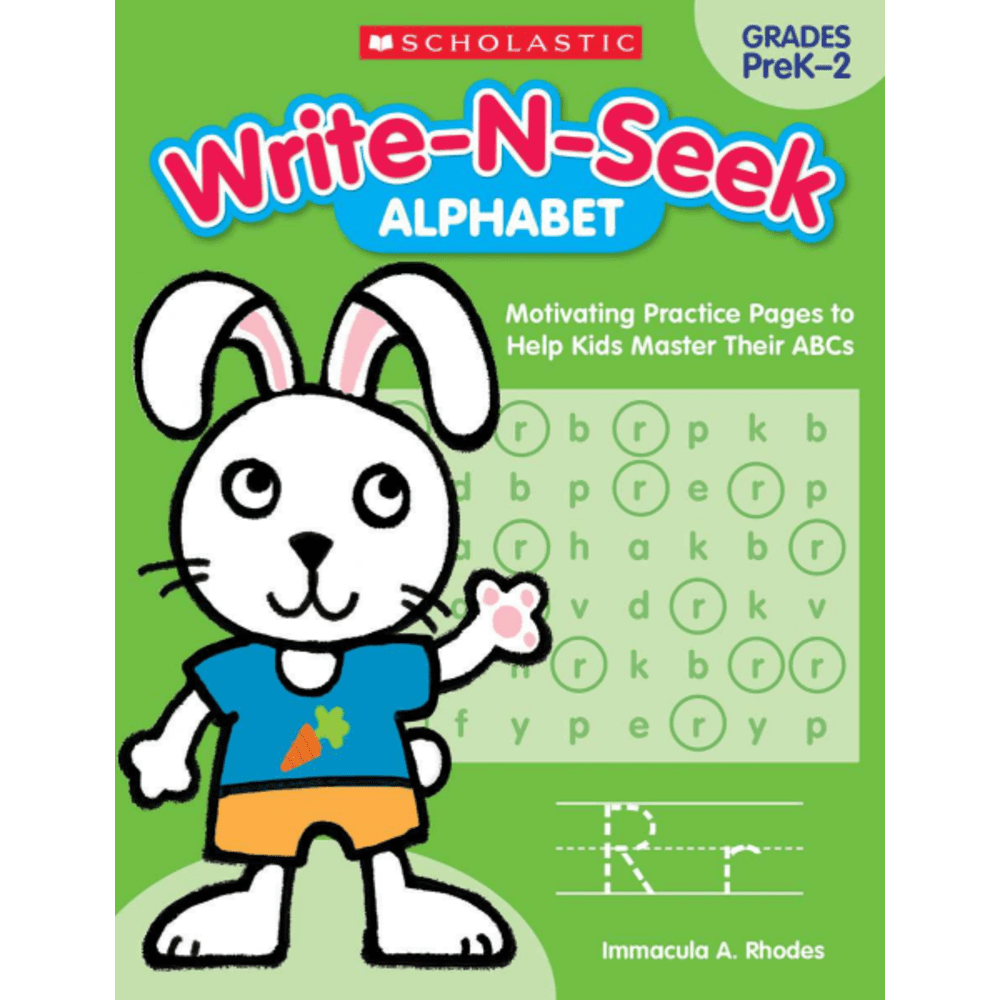 Scholastic Teacher Resources Write-N-Seek Workbook, Alphabet, Pre-K - Grade 2