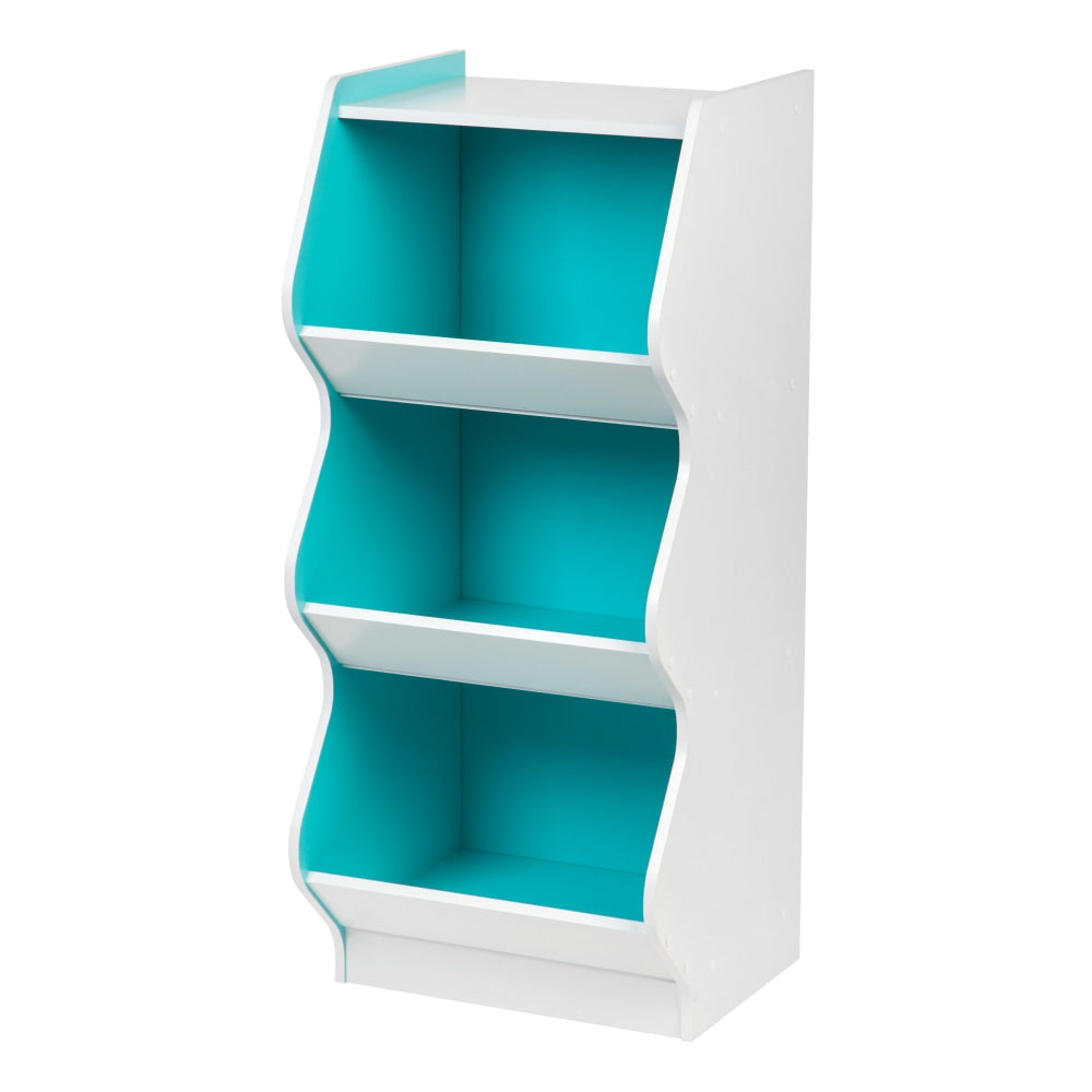 IRIS 3-Tier Curved-Edge Storage-Shelf, Blue/White