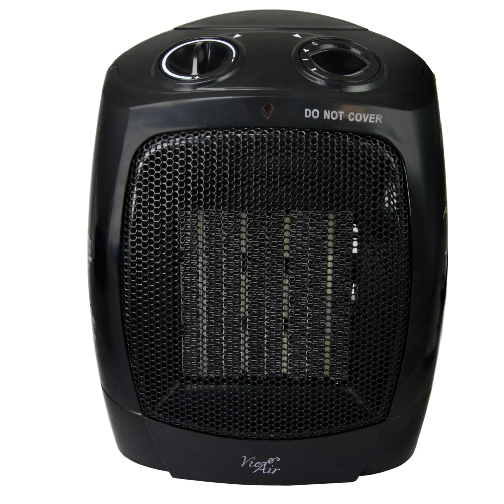 Vie Air 1500-Watt Portable Ceramic Office Heater, 6inH x 7-1/4inW x 9-1/4inD, Black