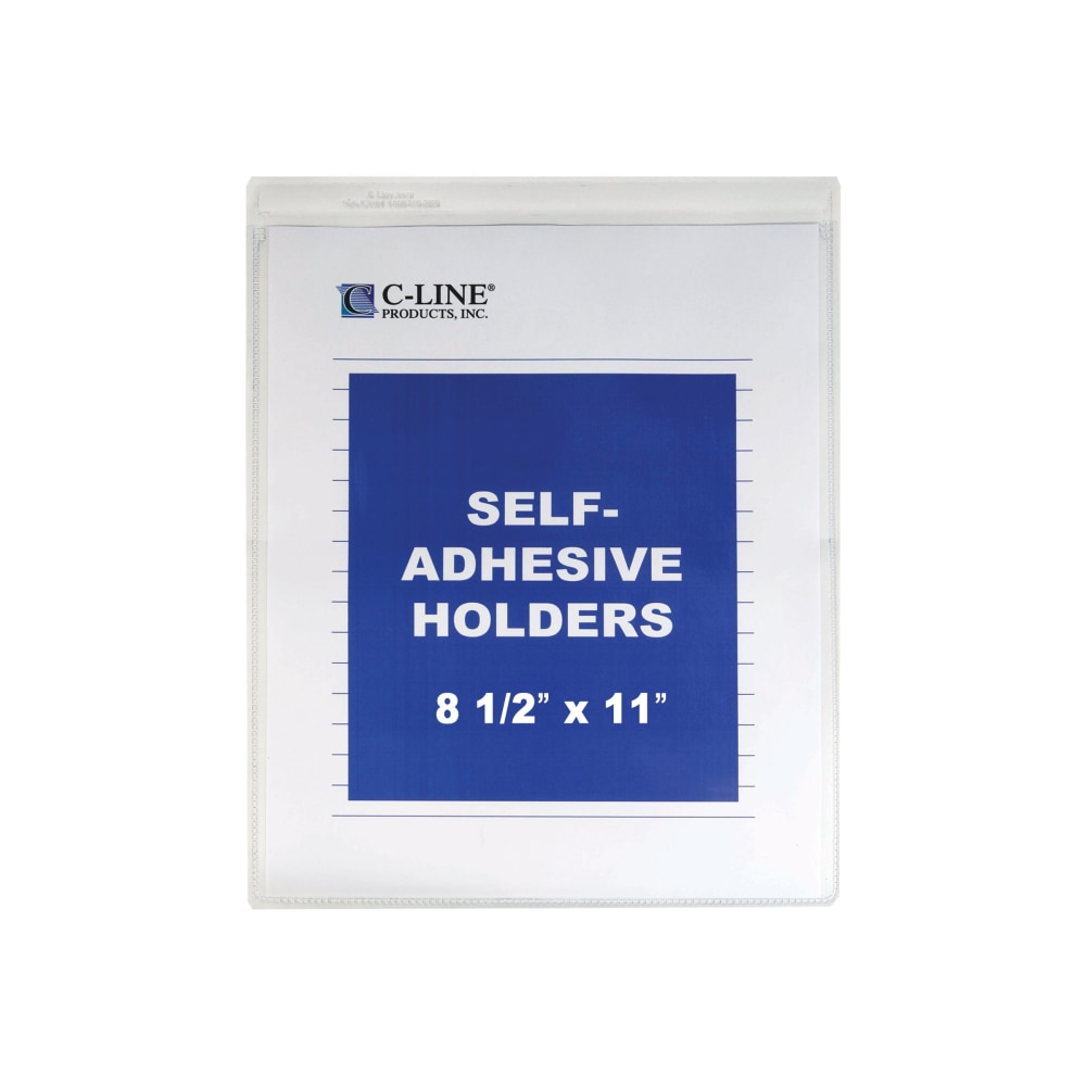 C-Line Self-Adhesive Seal Shop Ticket Holders, 8 1/2in x 11in, Box Of 50