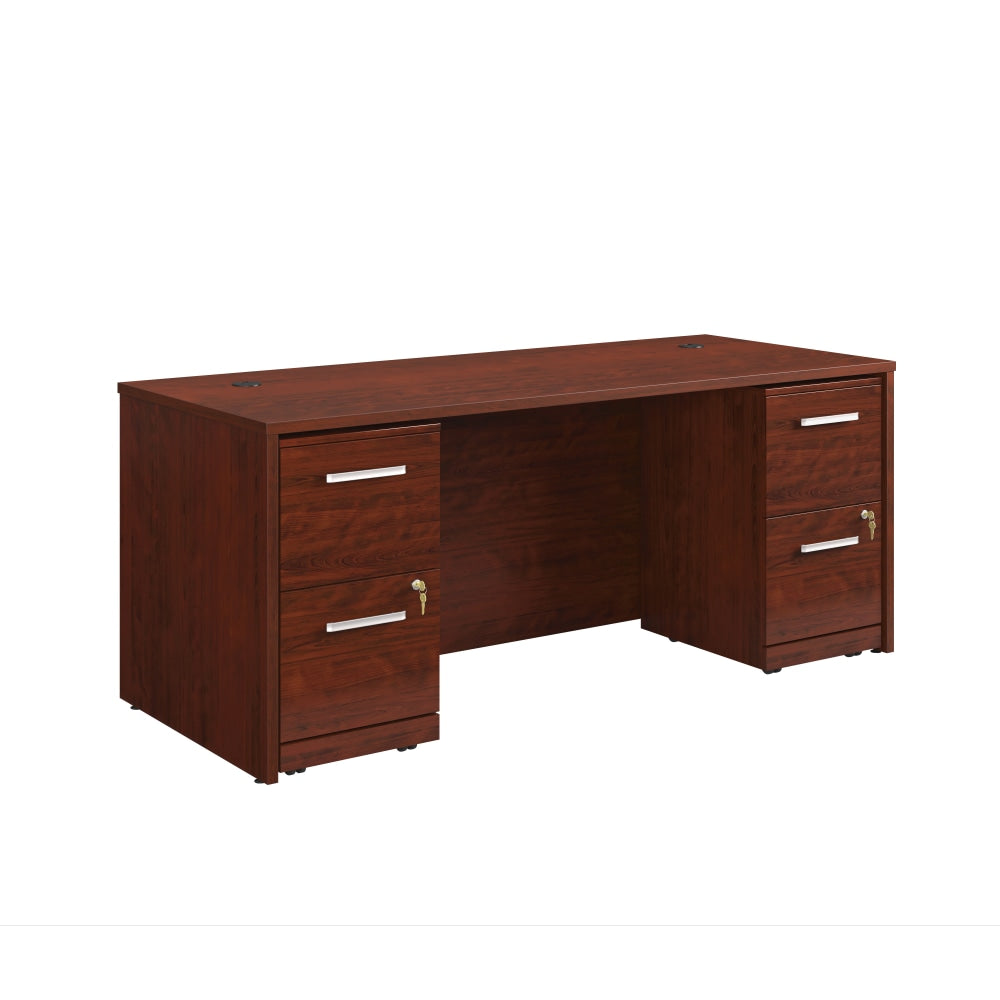 Sauder Affirm Collection Executive Desk With Two 2-Drawer Mobile Pedestal Files, 72inW x 30inD, Classic Cherry