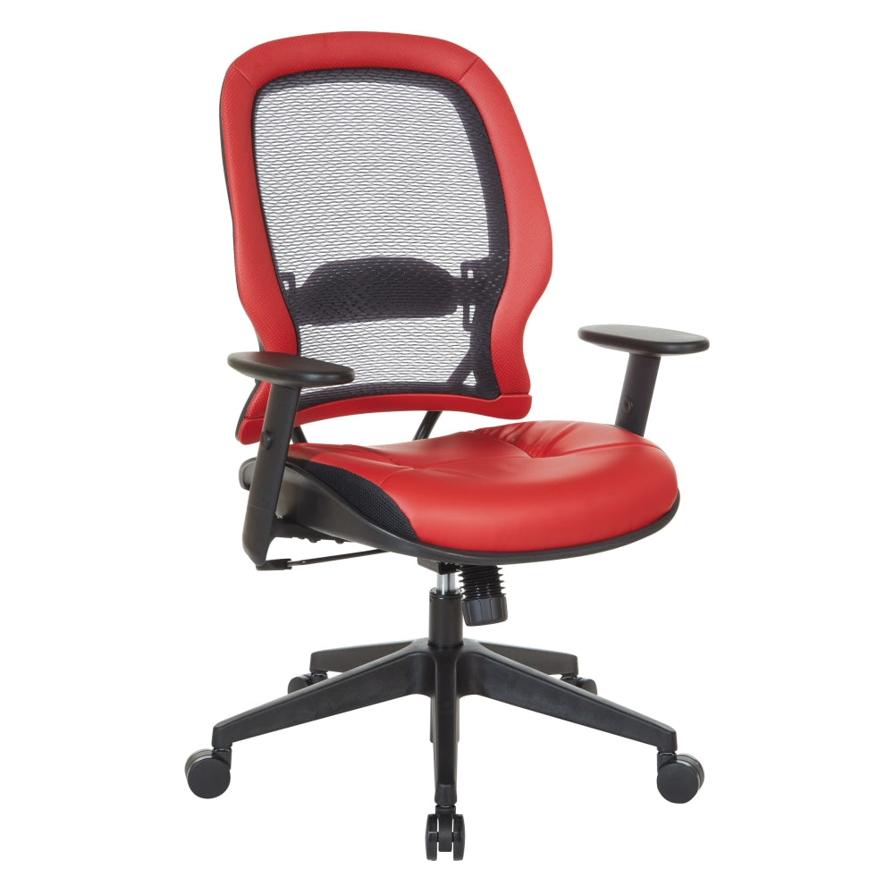 Office Star Space 57 Series Dark Air Grid Back Ergonomic Mesh High-Back Managers Office Chair, Lipstick Red