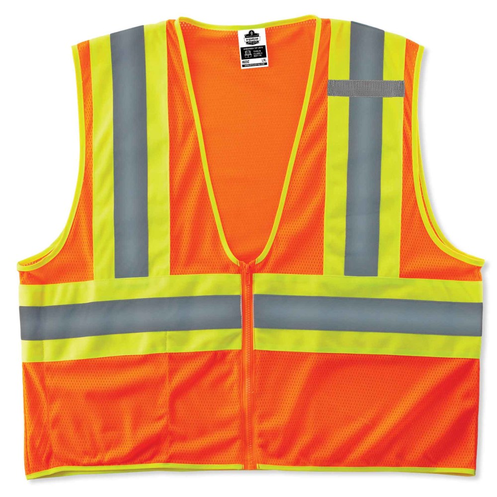 Ergodyne GloWear Safety Vest, Economy 2-Tone, Type-R Class 2, 4X/5X, Orange, 8229Z