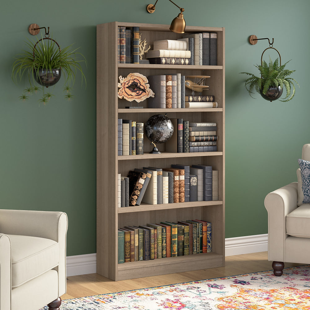 Bush Furniture Universal 72inH 5-Shelf Bookcase, Ash Gray, Standard Delivery