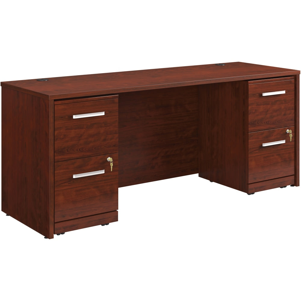 Sauder Affirm Collection Executive Desk With Two 2-Drawer Mobile Pedestal Files, 72inW x 24inD, Classic Cherry