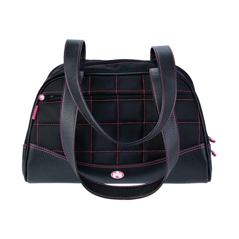 Sumo Duffel - Small - duffle bag - ballistic nylon, faux leather - black with pink stitching