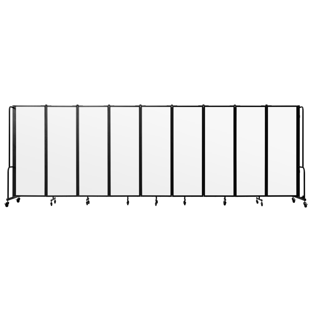 National Public Seating Room Divider, 9-Section, 72inH x 27inW x 210inD, Clear