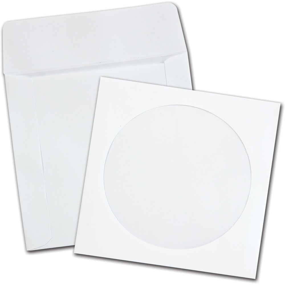 Quality Park CD/DVD Envelopes, 4 7/8in x 5in, White, Box Of 100