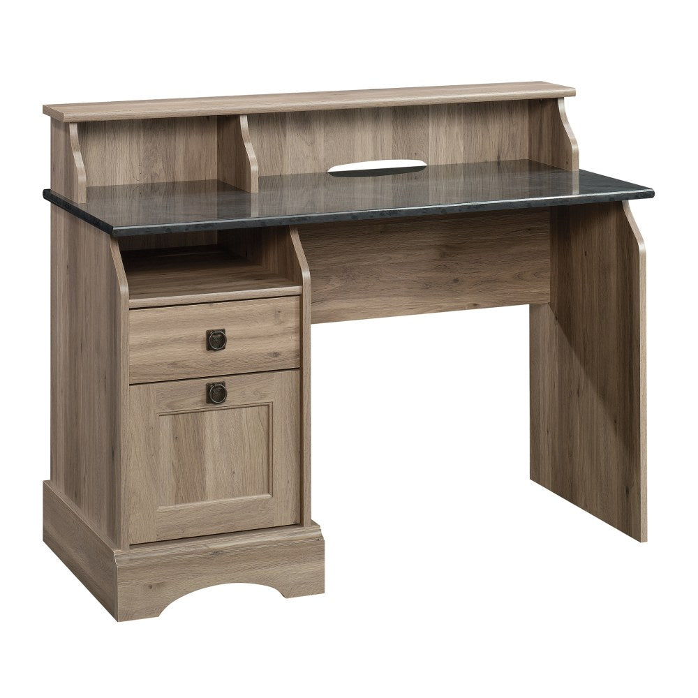 Sauder Graham Hill 47inW Computer Desk With Hutch, Salt Oak