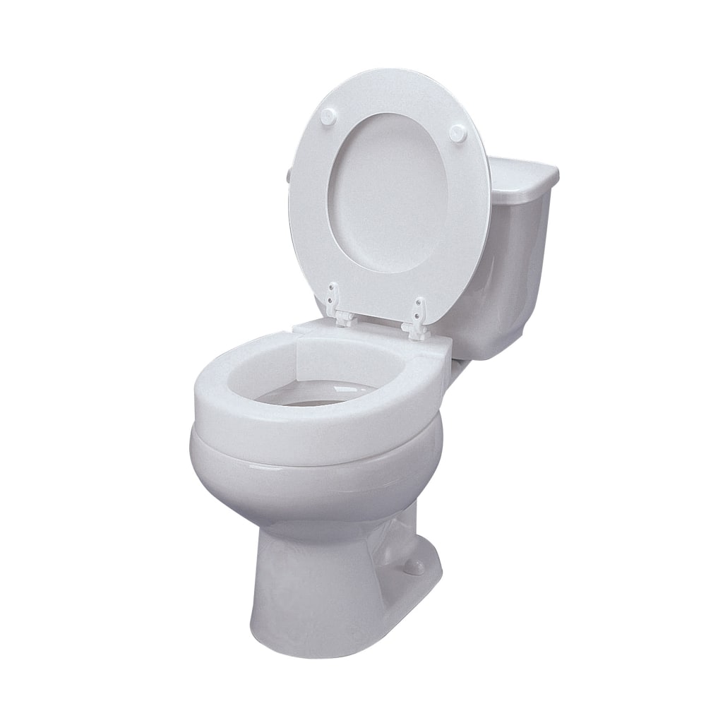 MABIS Hinged Elevated Toilet Seat Riser, 3inH x 14inW x 19inD, White