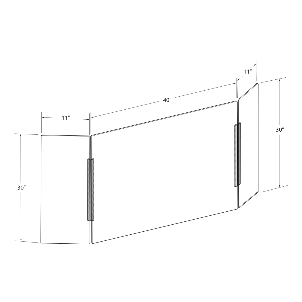 Azar Displays Cashier Shield, 62in x 30in, Clear