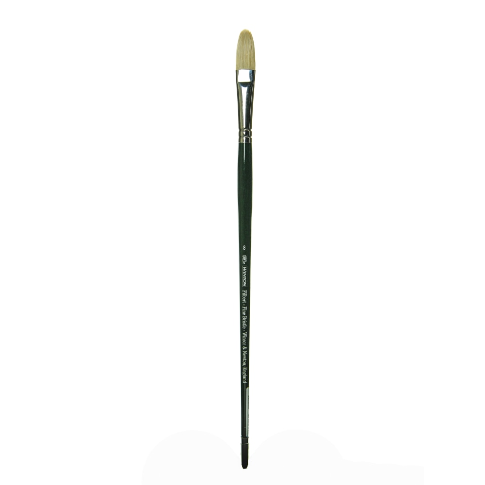 Winsor & Newton Winton Hog Paint Brush, Size 8, Filbert Bristle, Hog Hair, Green