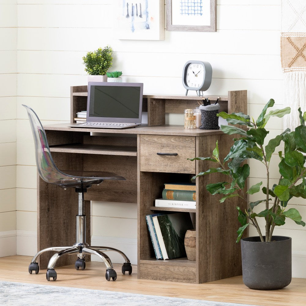 South Shore Axess 41inW Computer Desk With Keyboard Tray, Weathered Oak