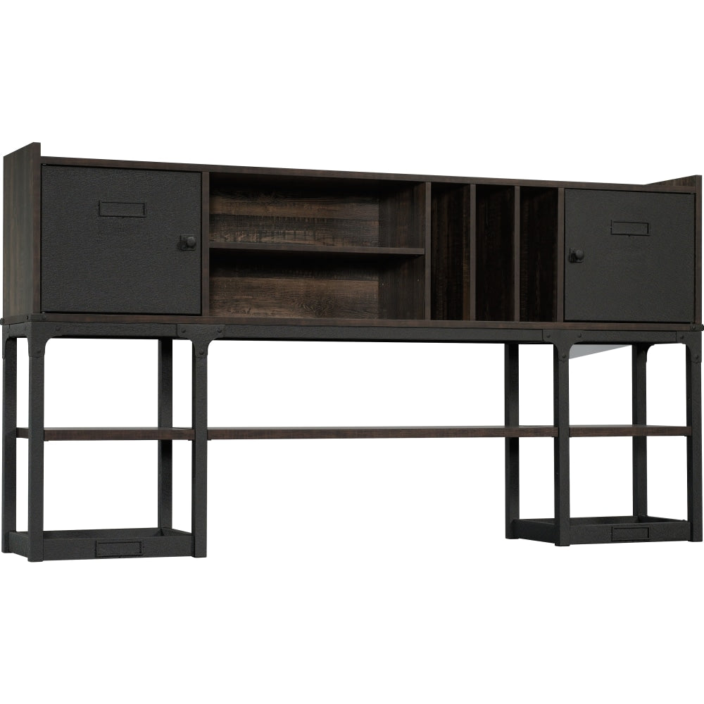 Sauder Foundry Road 72inW Desk Hutch, Carbon Oak