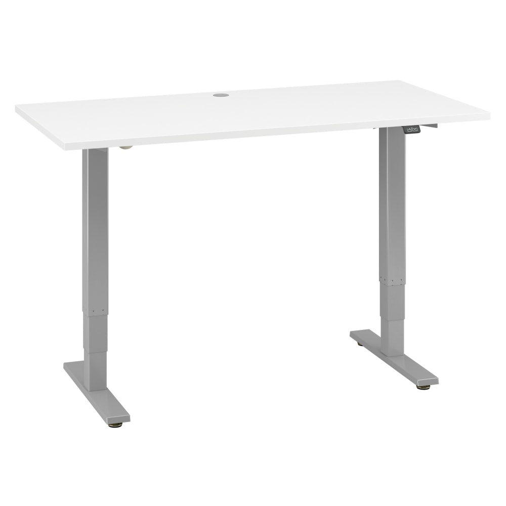 Move 40 Series by Bush Business Furniture Electric Height-Adjustable Standing Desk, 60in x 30in, White/Cool Gray Metallic, Standard Delivery