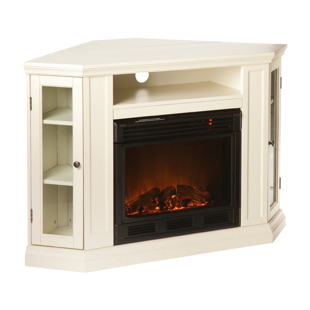 SEI Furniture Claremont Electric Fireplace Media Console, 32 1/4inH x 48inW x 27inD, Ivory