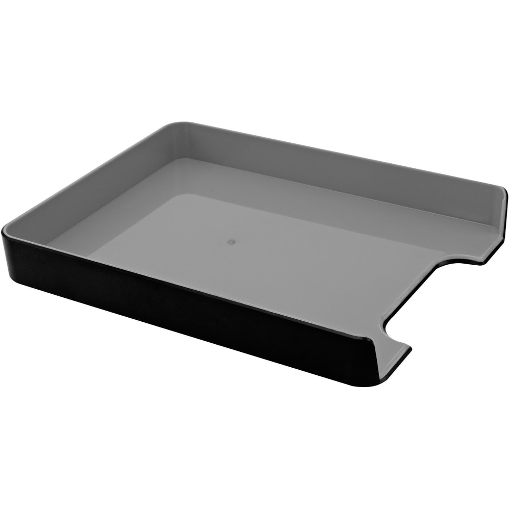 Advantus Fusion Letter Tray, 12 13/16inH x 1 3/4inW x 10 1/8inD, Black/Gray