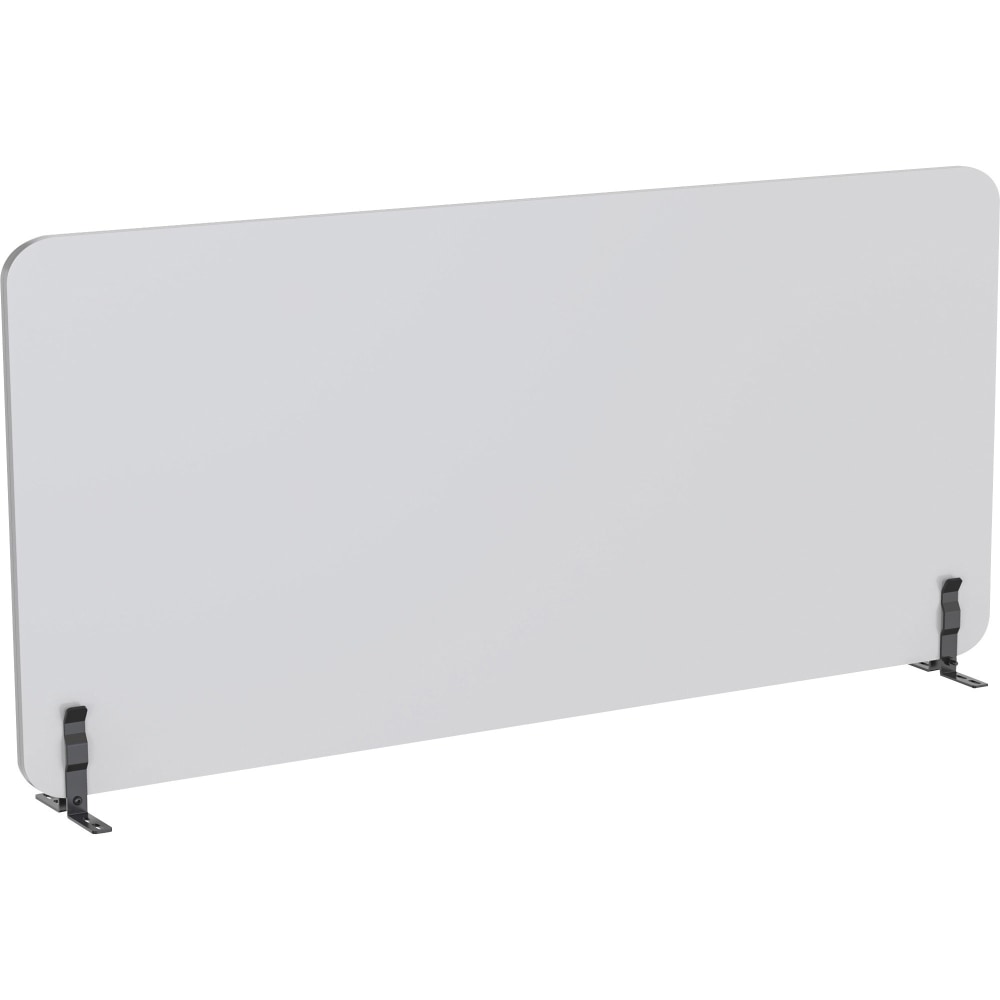 Lorell Acoustic Desktop Privacy Panel - 59in Width x 23.6in Height - Polyester Fiber - Light Gray - 1 Each