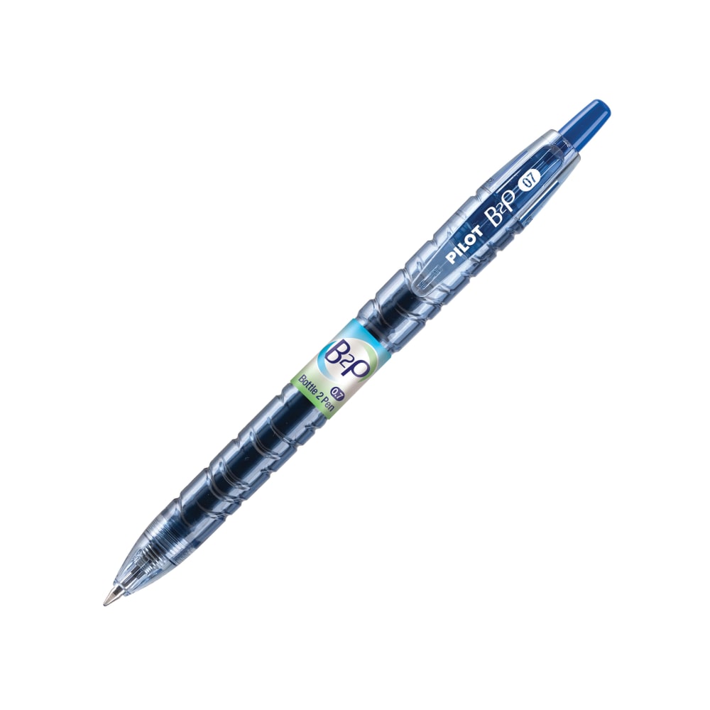 Pilot "Bottle to Pen" B2P Retractable Gel Pen, Fine Point, 0.7 mm, Translucent Blue Barrel, Blue Ink