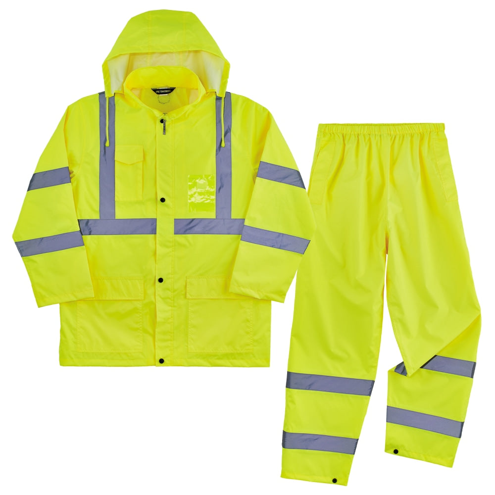 Ergodyne GloWear 8376K Lightweight Hi-Vis Rain Suit, Lime, Medium