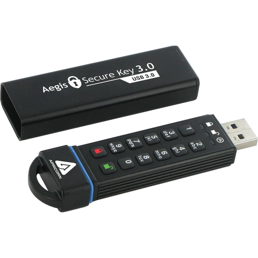 Apricorn Aegis Secure Key 3.0 - USB 3.0 Flash Drive - 120 GB - USB 3.0 - 195 MB/s Read Speed - 162 MB/s Write Speed - 256-bit AES - 3 Year Warranty - TAA Compliant