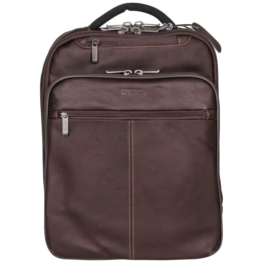 Kenneth Cole Reaction Leather Laptop Backpack, Brown