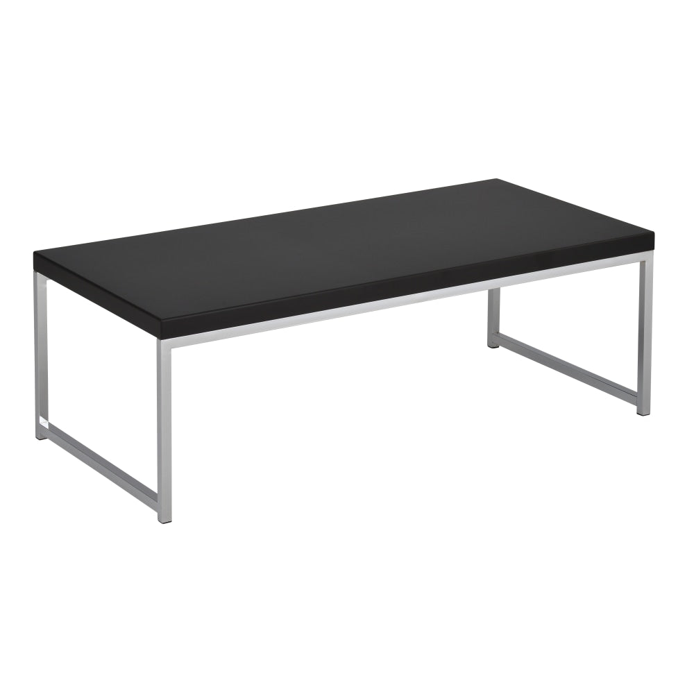 Ave Six Wall Street Table, Coffee, Rectangular, Black/Chrome