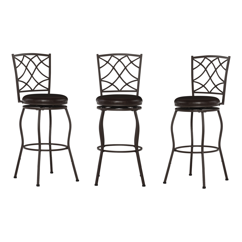 Linon Hudson Adjustable Stools, Brown, Set Of 3 Stools