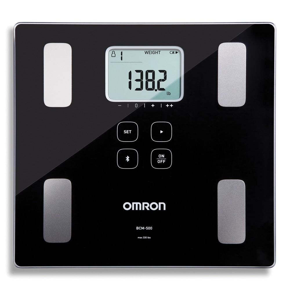 Omron BCM-500 Body Composition Bathroom Scale, 11in x 11.2in, Black