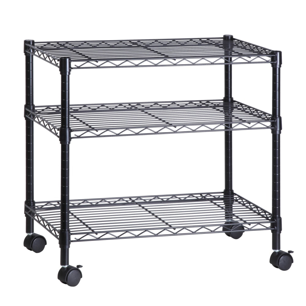 Honey-Can-Do Steel Wire Cart, 3 Tier, 26inH x 28inW x 16inD, Black