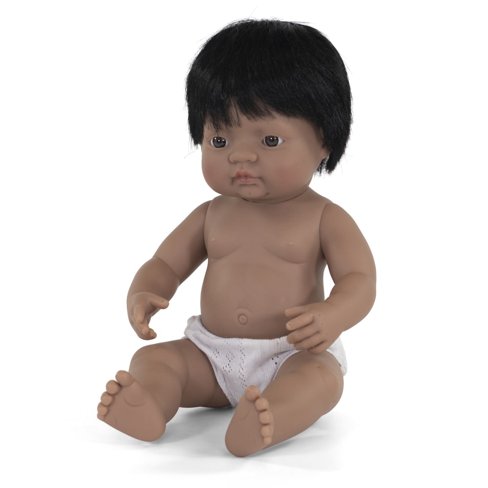 Miniland Educational Anatomically Correct 15in Baby Doll, Hispanic Boy