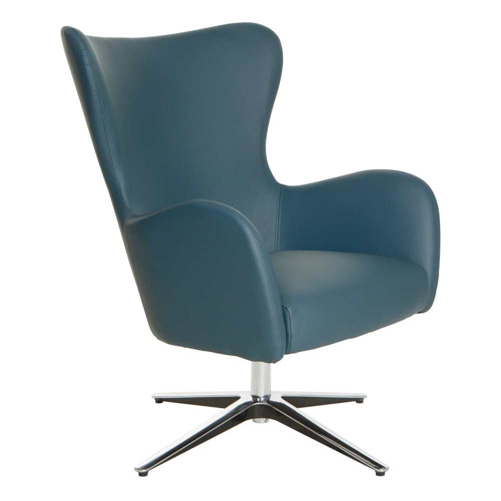 Office Star Wilma Swivel Arm Chair, Blue