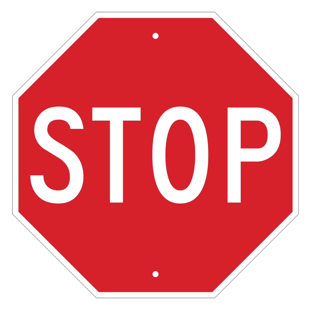 Brady "STOP" Sign, 18in x 18in, Red/White