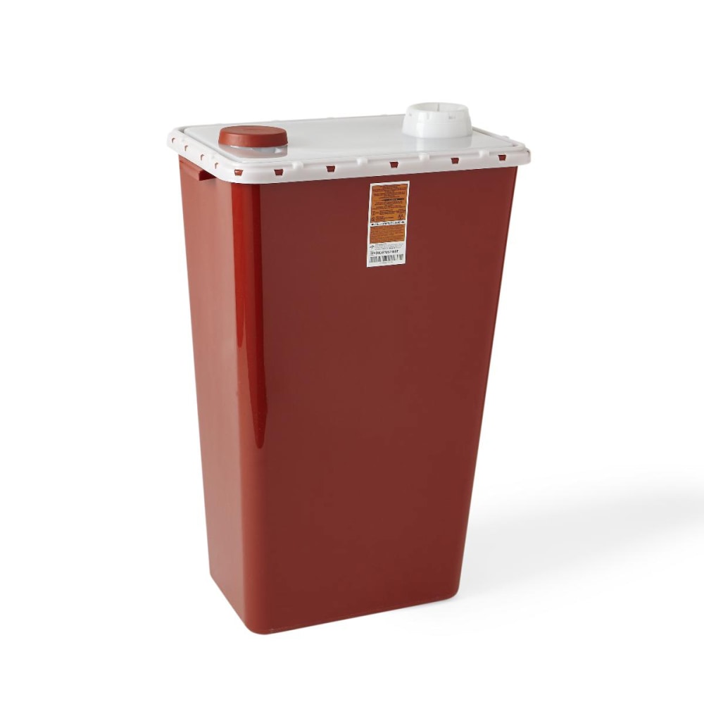 Medline Biohazard Containers, Star Lid, 18 Gallons, Red, Pack Of 5