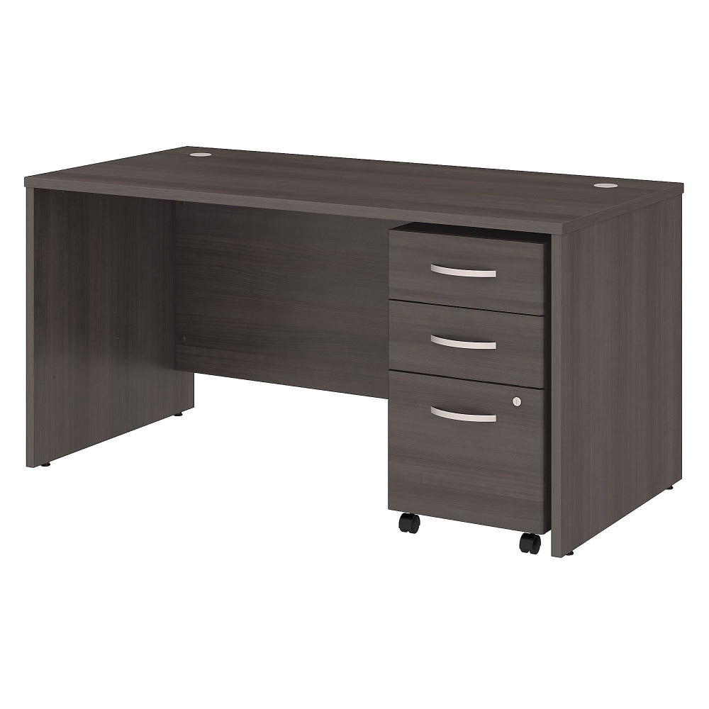 Bush Business Furniture Studio C 60inW Office Computer Desk With Mobile File Cabinet, Storm Gray, Standard Delivery