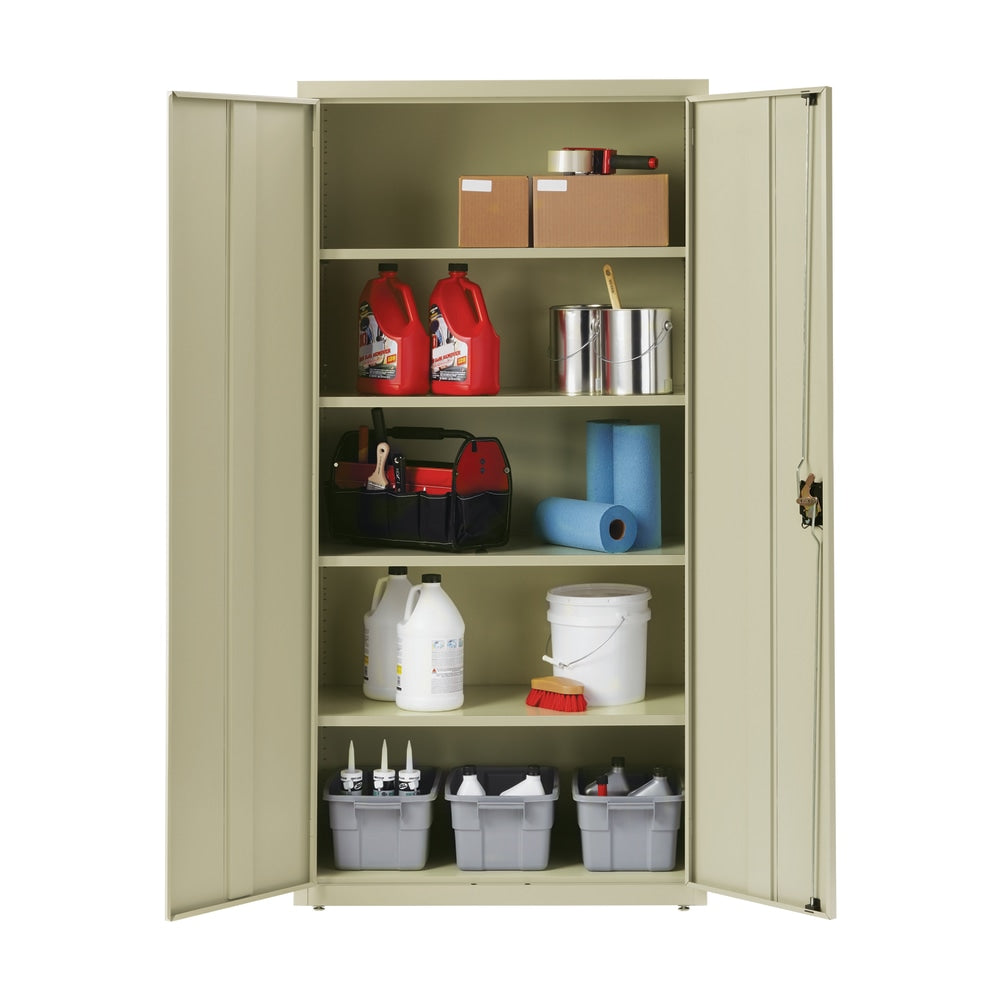 Lorell Fortress Series Steel Storage Cabinet, 5-Shelf, 18inD, Putty