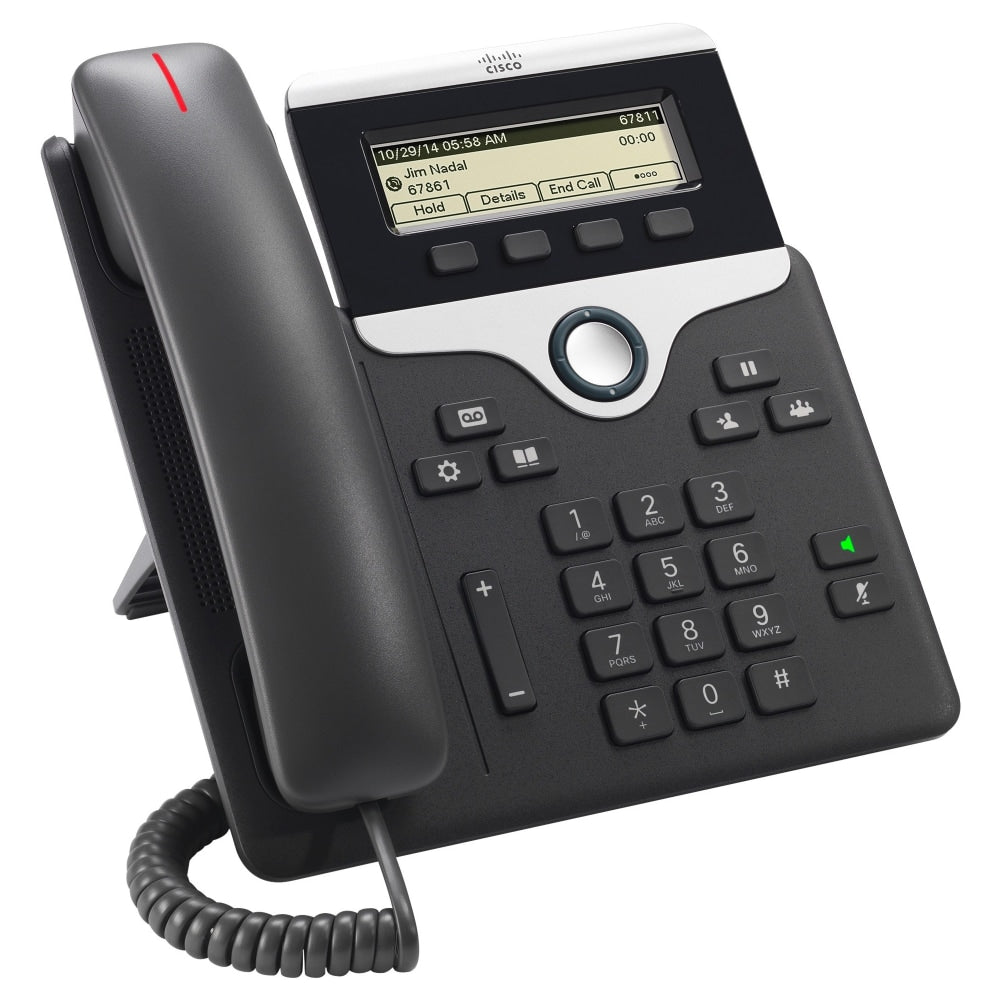 Cisco 7811 IP Phone - Corded - Wall Mountable - Charcoal - 1 x Total Line - VoIP - 2 x Network (RJ-45) - PoE Ports