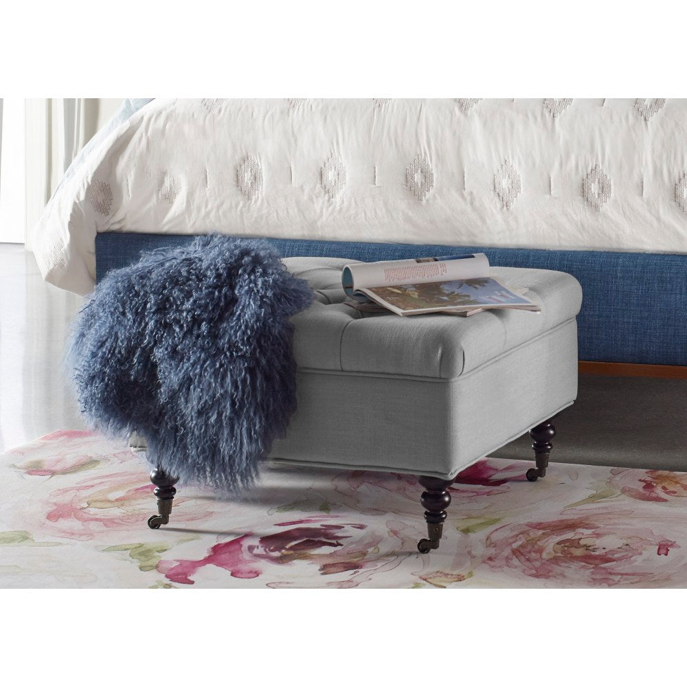 Serta Abbot Square Tufted Ottoman, Pearl Gray