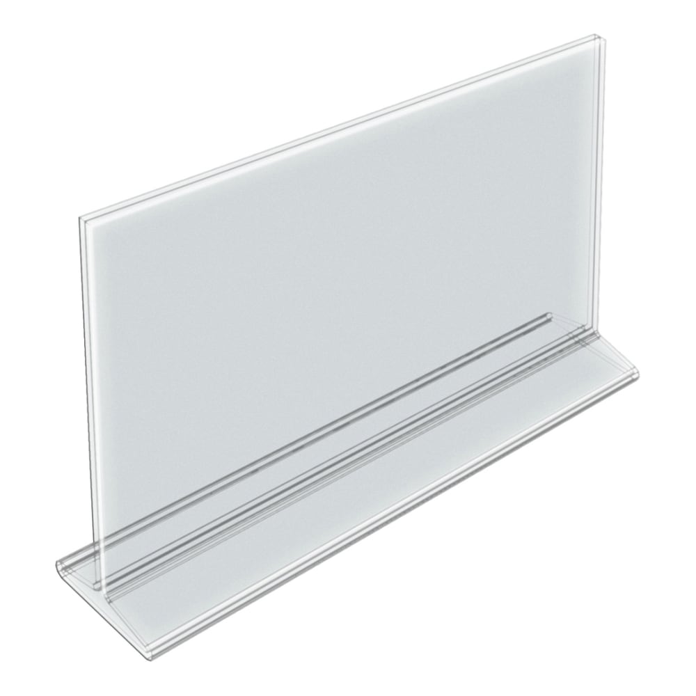 Azar Displays Acrylic Horizontal 2-Sided Sign Holders, 8-1/2inH x 14inW x 3inD, Clear, Pack Of 10 Holders