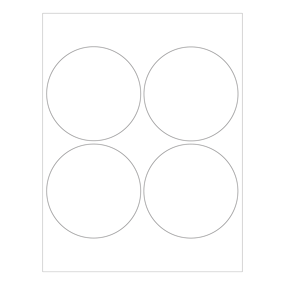 Tape Logic  Round Glossy Labels For Laser Printers, LL305, 4in, White, Pack Of 400 Labels