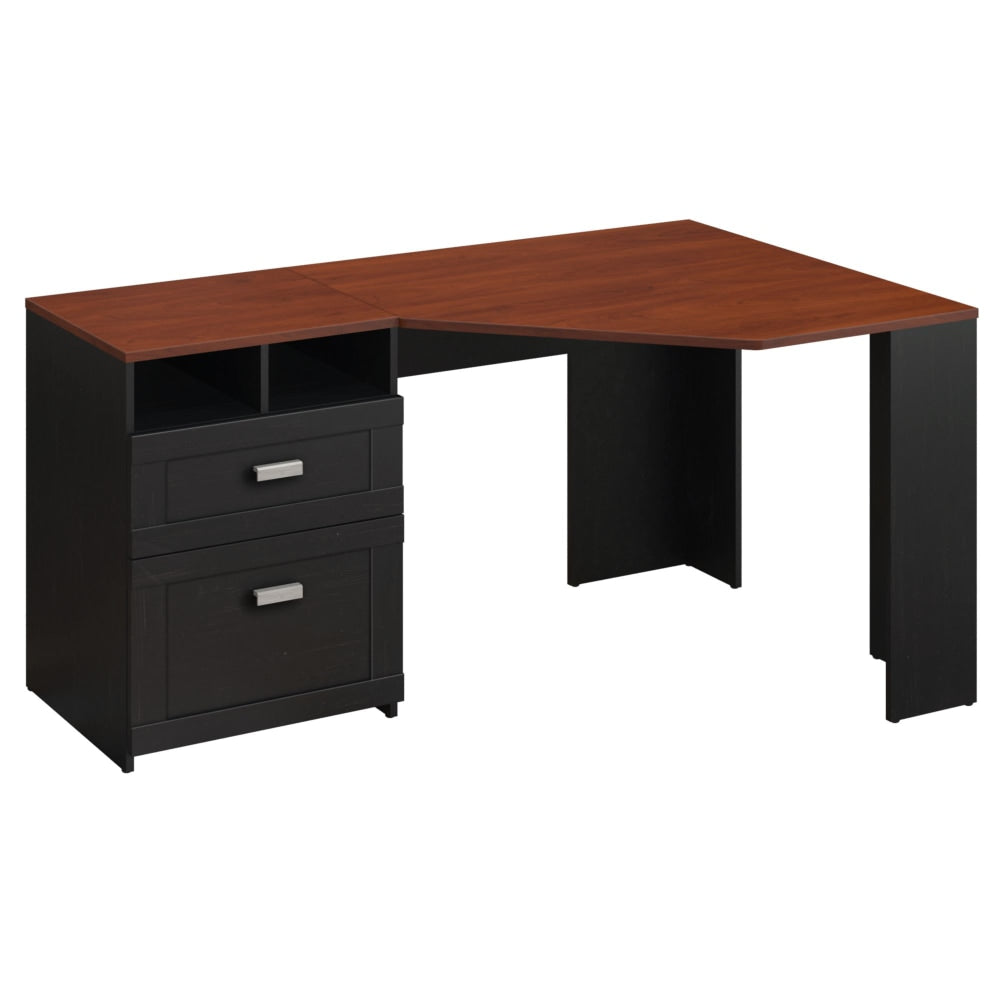 Bush Business Furniture Wheaton 60inW Reversible Corner Desk, Antique Black/Hansen Cherry, Standard Delivery