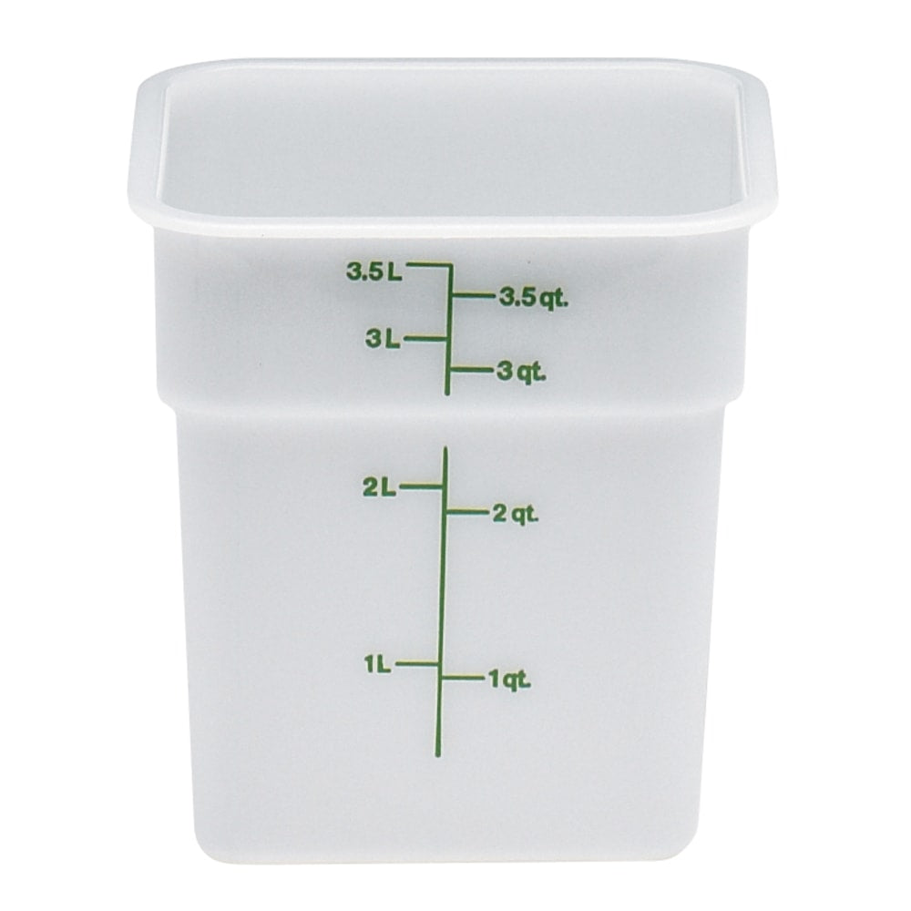 Cambro Poly CamSquare Food Storage Containers, 4 Qt, White, Pack Of 6 Containers