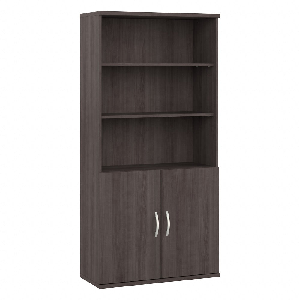 Bush Business Furniture Studio A 73inH 5-Shelf Bookcase With Doors, Storm Gray, Standard Delivery