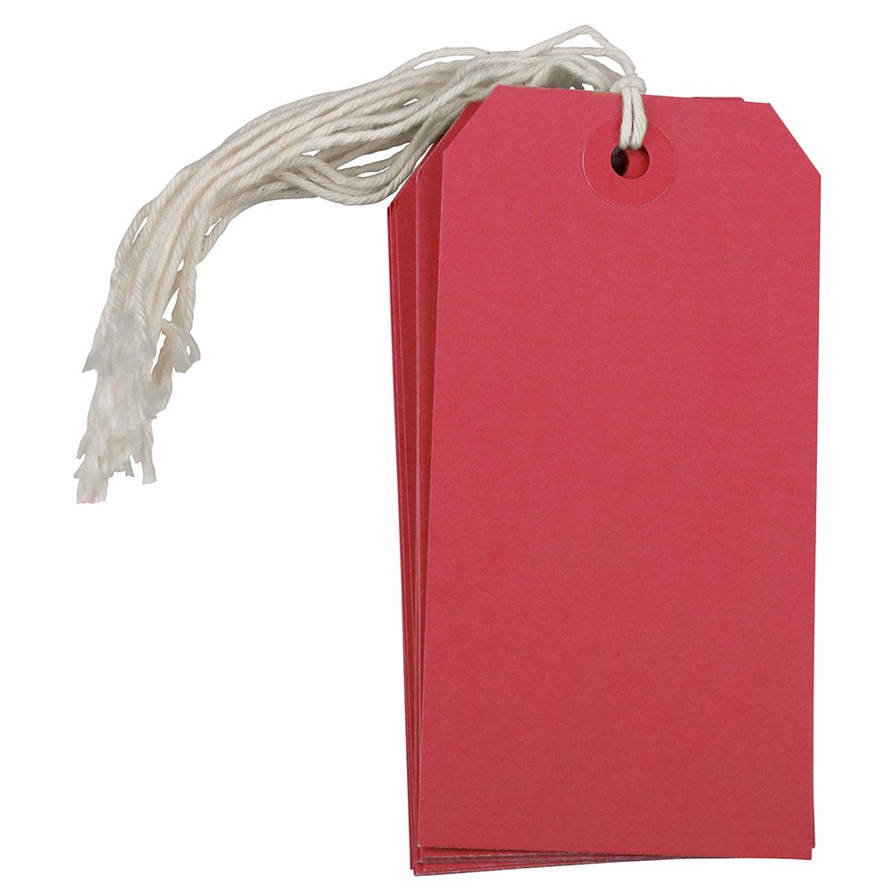 JAM Paper Medium Gift Tags, 4-3/4in x 2-3/8in, Red, Pack Of 10 Tags